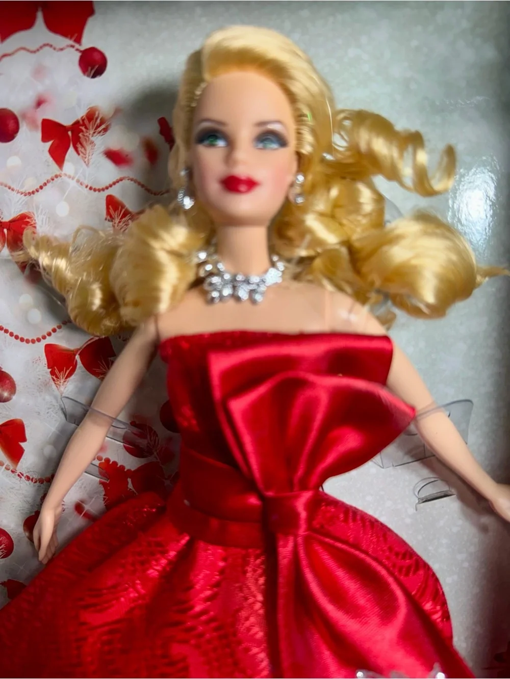 Barbie Blonde Hair Doll in Red Satin Gown